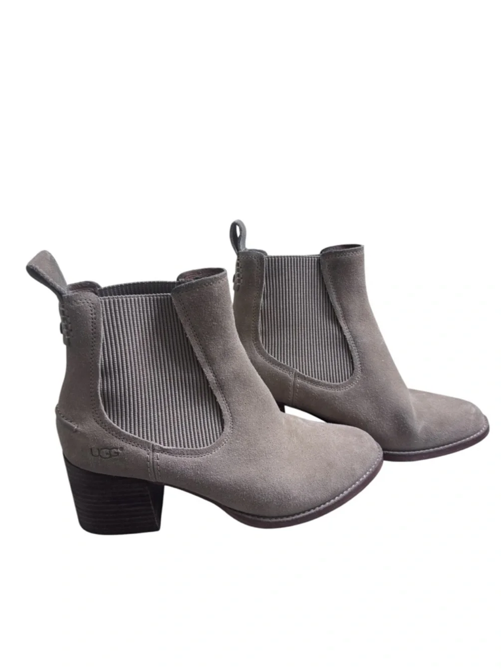 UGG Women's Taupe Suede Chelsea Booties